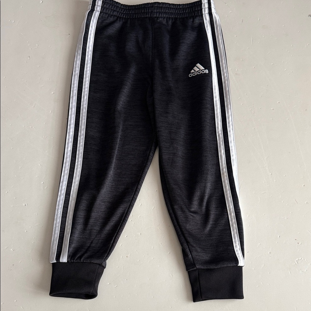 Adidas Boys 4T Black With White Alethic Pants  NWOT